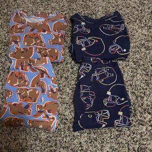 GAP Kids Pajama Set - Blue & Navy with Bear and Helmet Patterns (Organic Cotton)